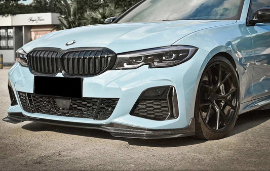 BMW 3 Series M340i 330i (With M-package Bumper, Does Not Fit Base Model Bumper) Pre-LCI G20 G21 2019 2020 2021 2022 with Aftermarket Parts - MP Sports Front Lip Pre-preg Carbon Fiber from Aero Republic