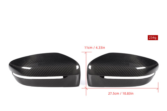 BMW 5 Series M550i 540i G30 (Both Fits Pre-LCI & LCI) 2018 2019 2020 2021 2022 2023 2024 LHD (Left Hand Drive Only) with Aftermarket Parts - OE Style Replacement Mirror Caps Carbon Fiber from Aero Republic