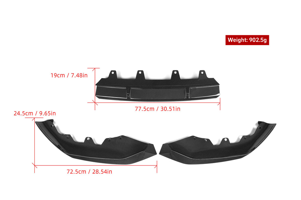 BMW 5 Series M550i 540i LCI G30 2021 2022 2023 with Aftermarket Parts - MP Style Front Lip Carbon Fiber from Aero Republic