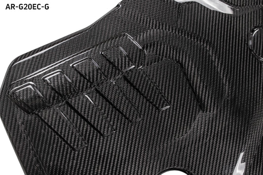 BMW 5 Series G30 G31 M550i 540i 2017 2018 2019 2020 2021 2022 2023 with Aftermarket Parts - B48 Engine Cover Pre-preg Carbon Fiber from Aero Republic