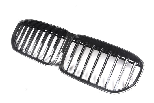 BMW 7 Series M760i xDrive 750i 745e 740i 740d 730d G11 LCI 2020 2021 2022 with Aftermarket Parts - Single Slat Front Kidney Grill Pre-preg Carbon Fiber from Aero Republic