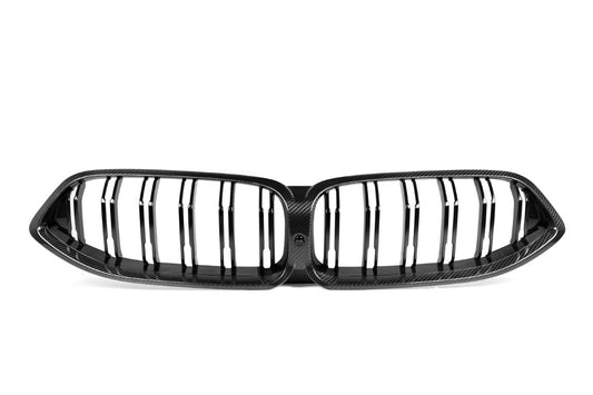 BMW 8 Series M850 840 G14 G15 G16 Pre-LCI 2018 2019 2020 2021 2022 with Aftermarket Parts - Dual Slat Front Kidney Grill Pre-preg Carbon Fiber from Aero Republic