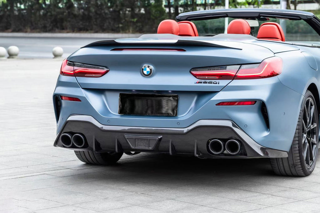 BMW 8 Series M850 840 G14 2018 2019 2020 2021 2022 2023 2024 & M8 F91 2019 2020 2021 2022 2023 2024 with Aftermarket Parts - AC Style Rear Lip Spoiler Pre-preg Carbon Fiber from Aero Republic