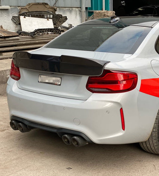 BMW F87 M2 M2C 2016 2017 2018 2019 2020 2021 & F22 228i 230i M235i M240i 2014 2015 2016 2017 2018 2019 2020 with Aftermarket Parts - Rear trunk lip spoiler ducktail Carbon Fiber from Aero Republic