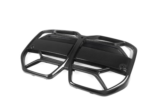 BMW I4 M50 / e Drive 40 G26 2020 2021 2022 2023 2024 with Aftermarket Parts - CSL / Without ACC & CSL / With ACC Front Kidney Grill Pre-preg Carbon Fiber from Aero Republic