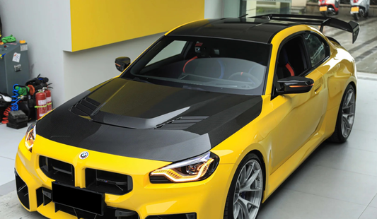 BMW M2C M2 G87 2023-ON & 2 Series M240i 230i G42 2022-ON with Aftermarket Parts - Vor Style Hood Dry Pre-preg Carbon Fiber from Aero Republic