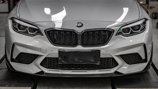 BMW M2 Competition M2C F87 2019 2020 2021 with Aftermarket Parts - MP Style Front Lip Pre-preg Carbon Fiber from Aero Republic