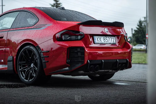 BMW M2 M2C G87 2023 2024 with Aftermarket Parts - MP Style Rear Bumper Side Spats Valance Trim Pre-preg Carbon Fiber from Aero Republic