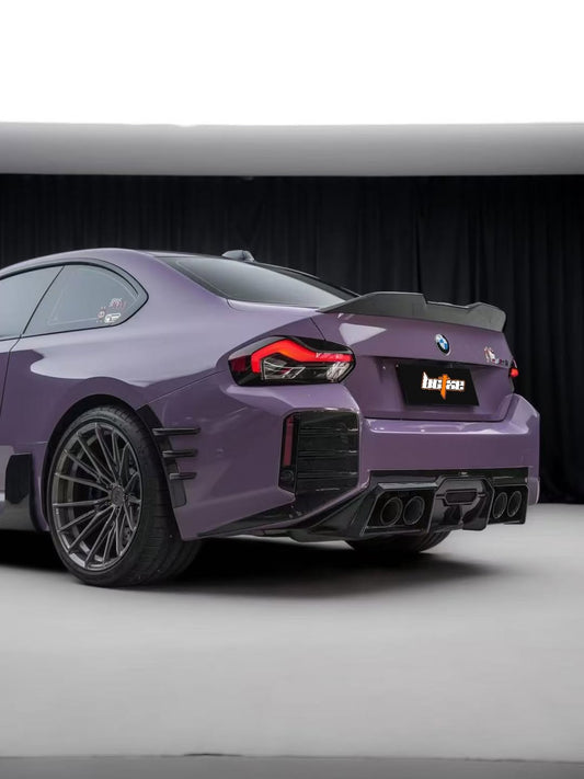 BMW M2 M2C G87 2023 2024 with Aftermarket Parts - MP Style Rear Bumper Side Valance Trim Pre-preg Carbon Fiber from Aero Republic