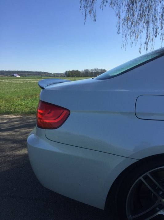 BMW M3 E92 2007 2008 2009 2010 2011 2012 2013 & 3 Series E92 (Both Fits Pre-LCI & LCI) 2006 2007 2008 2009 2010 2011 2012 with Aftermarket Parts - P Style Rear Lip Spoiler Carbon Fiber from Aero Republic