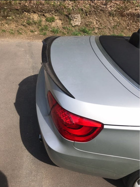 BMW M3 E93 2007 2008 2009 2010 2011 2012 2013 & 3 Series E93 (Both Fits Pre-LCI & LCI) 2006 2007 2008 2009 2010 2011 2012 with Aftermarket Parts - M4 Style Rear Lip Spoiler Carbon Fiber from Aero Republic