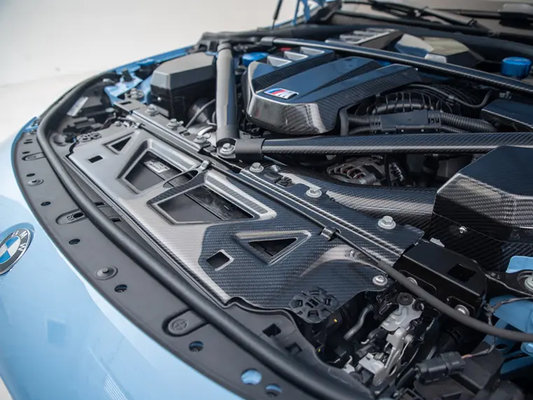 BMW M3 M3C G80 & M4 M4C G82 G83 2021-ON with Aftermarket Parts - Front Upper Radiator Cooling Plate Dry Pre-preg Carbon Fiber from Aero Republic