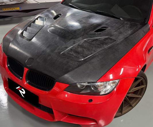 BMW M3 E92 E93 2007 2008 2009 2010 2011 2012 2013 & 328i 335i 335is E92 E93 2007 2008 2009 2010 2011 2012 2013 with Aftermarket Parts - V1 Vented Hood Bonnet Dry Pre-preg Carbon from Aero Republic
