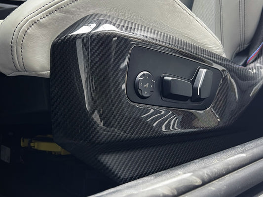 BMW M5C M5 G90 G99 2024-ON with Aftermarket Parts - OEM Style Seat Side Trim Covers Dry Pre-preg Carbon Fiber from Aero Republic