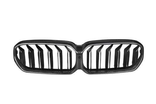 BMW M5 M5C F90 LCI 2021 2022 2023 2024 & 5 Series M550 540 G30 G31 LCI 2021 2022 2023 with Aftermarket Parts - Dual Slat Front Kidney Grill Pre-preg Carbon Fiber from Aero Republic