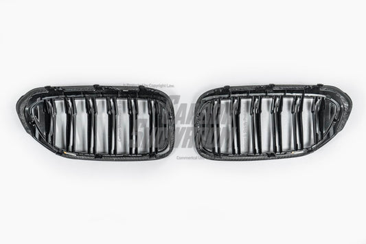 BMW M5 M5C F90 Pre-LCI 2018 2019 2020 & 5 Series M550 540 G30 G31 Pre-LCI 2017 2018 2019 2020 with Aftermarket Parts - Dual Slat Front Kidney Grill Pre-preg Carbon Fiber from Aero Republic