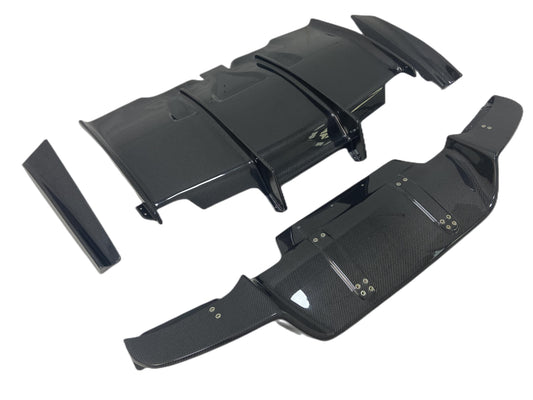 BMW M6 F06 F12 F13 2013 2014 2015 2016 2017 2018 2019 with Aftermarket Parts - PSM Style Rear Diffuser & Canards Carbon Fiber from Aero Republic