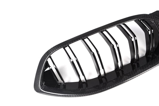 BMW M8 F91 F92 F93 2019-ON with Aftermarket Parts - Dual Slat Front Kidney Grill Pre-preg Carbon Fiber from Aero Republic