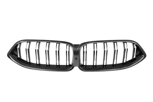 BMW M8 F91 F92 F93 2019-ON with Aftermarket Parts - Dual Slat Front Kidney Grill Pre-preg Carbon Fiber from Aero Republic