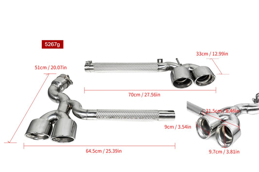 BMW X3 30i xDrive G45 2025-ON with Aftermarket Parts - Axle-back Exhaust Quad Exit Tips Conversion Stainless Steel / Carbon Fiber from Aero Republic