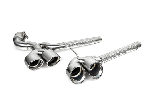 BMW X3 30i xDrive G45 2025-ON with Aftermarket Parts - Axle-back Exhaust Quad Exit Tips Conversion Stainless Steel / Carbon Fiber from Aero Republic