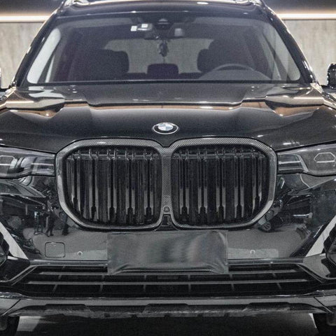 BMW X7 M60 M50i xDrive50i xDrive40i G07 LCI 2019 2020 2021 2022 with Aftermarket Parts - Dual Slat Front Kidney Grill Pre-preg Carbon Fiber from Aero Republic