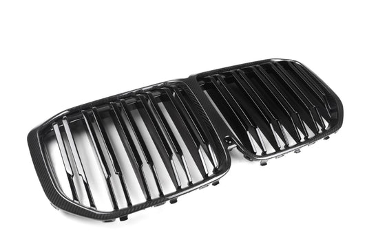 BMW X7 M50i xDrive50i G07 Pre-LCI 2019 2020 2021 2022 with Aftermarket Parts - Dual Slat Front Kidney Grill Pre-preg Carbon Fiber from Aero Republic