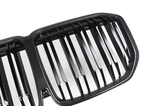 BMW X7 M50i xDrive50i G07 Pre-LCI 2019 2020 2021 2022 with Aftermarket Parts - Dual Slat Front Kidney Grill Pre-preg Carbon Fiber from Aero Republic