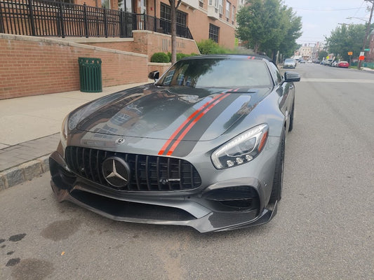 Mercedes Benz AMG GT GTS C190 2015 2016 2017 Pre-Facelift with Aftermarket Parts - RT Style Front Lip Carbon Fiber from Aero Republic