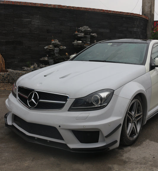  Mercedes Benz C-Class C63 AMG C204 2012 2013 2014 with Aftermarket Parts - Black Series Conversion Style Hood Carbon Fiber / FRP from Aero Republic
