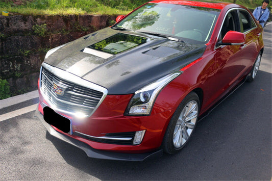 Cadillac ATS Luxury Premium Turbo Performance 2013 2014 2015 2016 2017 2018 with Aftermarket Parts - Transperant Tempered Glass Window Hood Carbon Fiber from Aero Republic