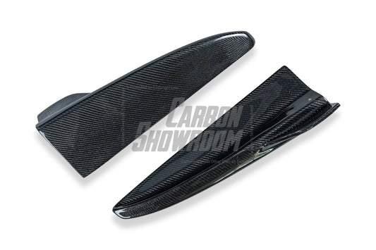 Aero Republic Carbon Fiber Rear Diffuser Side Valences Canards Trim for W205 C300 C43 C63 AMG Sedan 4 Door