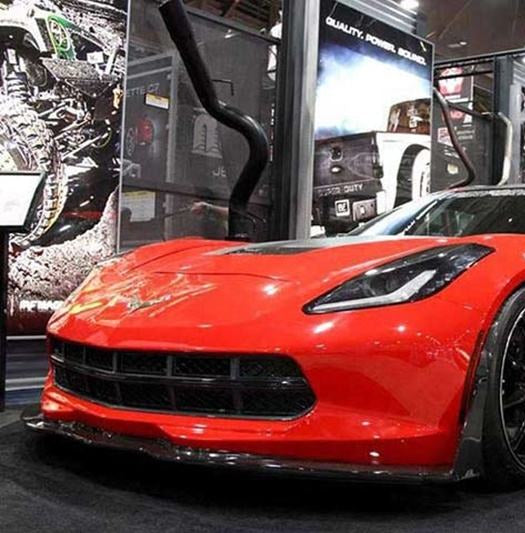Chevrolet Corvette C7 Base Stingray 2014 2015 2016 2017 2018 2019 with Aftermarket Parts - Front Lip & Canards Carbon Fiber from Aero Republic