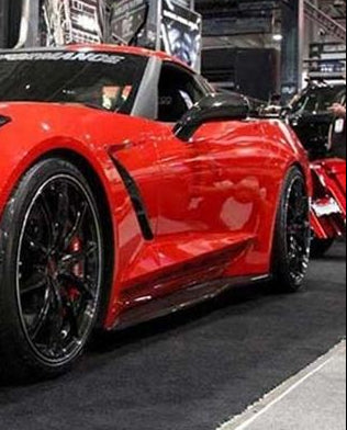 Chevrolet Corvette C7 Base Stingray 2014 2015 2016 2017 2018 2019 with Aftermarket Parts - ZR1 Style Side Skirts Carbon Fiber from Aero Republic