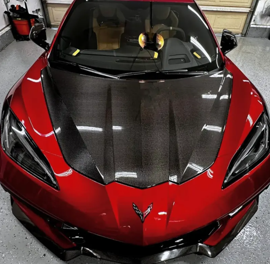 Chevrolet Corvette C8 Base Z06 2020-ON with Aftermarket Parts - OEM Style Hood Carbon Fiber from Aero Republic
