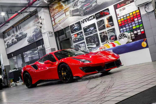 Ferrari 488 GTB with Aftermarket Parts - 1:1 Pista Style Full Body Kit Carbon Fiber / FRP from Aero Republic