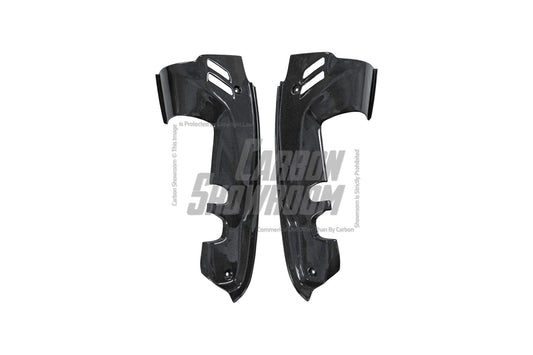 Ferrari 488 Spider 2016 2017 2018 2019 2020 with Aftermarket Parts - OEM 1:1 Style Replacement Engine Bay Side Panels Dry Pre-preg Carbon Fiber from Aero Republic