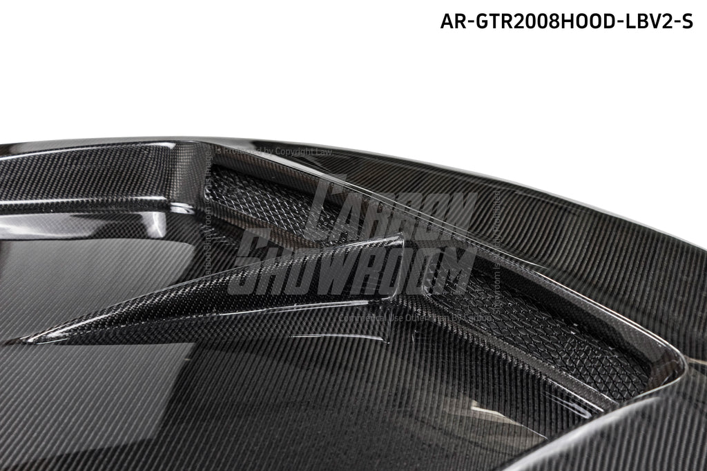 Aero Republic Double-sided Carbon Fiber Hood Bonnet CBA DBA LBV2 Style for GTR R35 2008-2016 - Performance SpeedShop