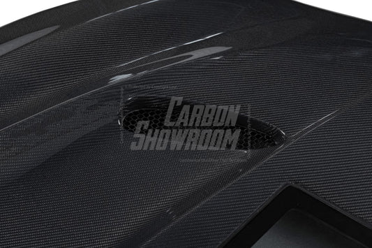 Infiniti Q60 Red Sport 400 Premium Luxe Sport Pure 2017 2018 2019 2020 2021 2022 with Aftermarket Parts - Type A Hood Carbon Fiber from Aero Republic