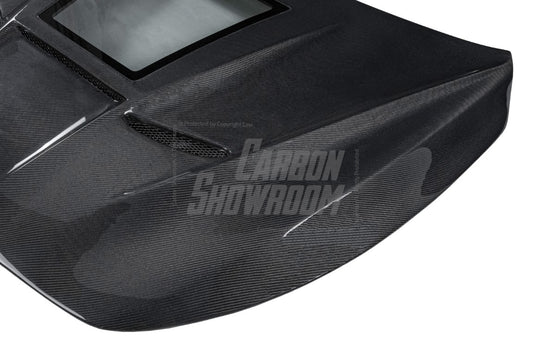 Infiniti Q60 Red Sport 400 Premium Luxe Sport Pure 2017 2018 2019 2020 2021 2022 with Aftermarket Parts - Type B Hood Carbon Fiber from Aero Republic