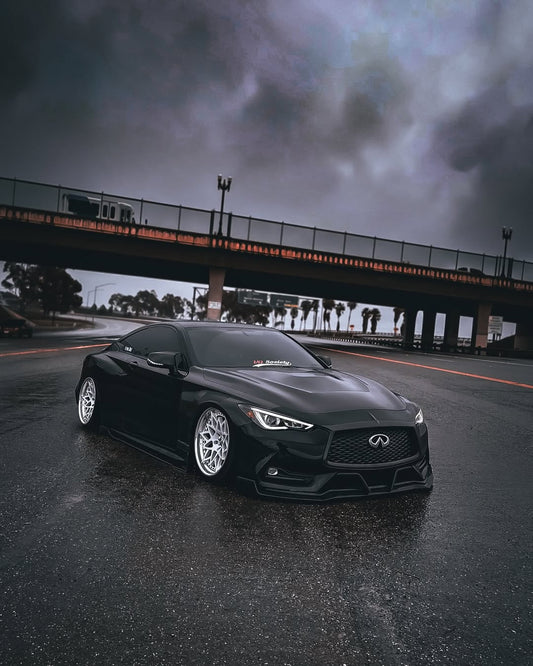 Infiniti Q60 Red Sport 400 Premium Luxe Sport Pure 2017 2018 2019 2020 2021 2022 with Aftermarket Parts - GTS Hood Carbon Fiber from Aero Republic