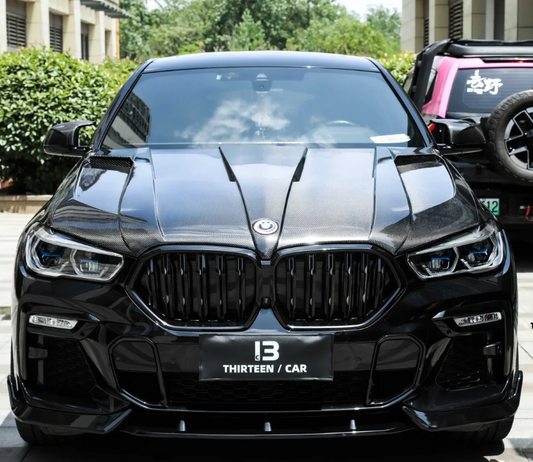 BMW X5 G05 & X5M X5MC F95 (Fits Both Pre-LCI & LCI) 2020-ON & X6 G06 & X6M X6MC F96 (Fits Both Pre-LCI &  LCI) 2020-ON with Aftermarket Parts - LD Style Hood Dry Pre-preg Carbon Fiber from Aero Republic