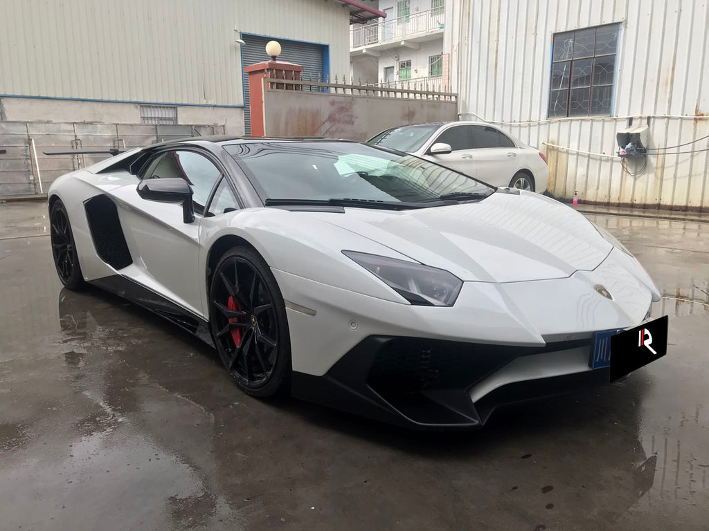 Lamborghini Aventador Base LP700 LP720 S LP740 SV LP750 Ultimate LP780 SVJ LP770 2012 2013 2014 2015 2016 2017 2018 2019 2020 2021 2022 2023 2024 with Aftermarket Parts - 1:1 OEM SV Style Front Bumper Carbon Fiber / FRP from Aero Republic