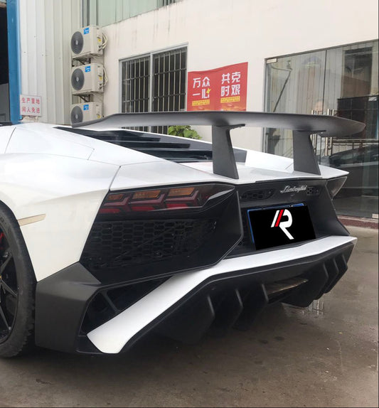 Lamborghini Aventador Base LP700 LP720 S LP740 SV LP750 Ultimate LP780 SVJ LP770 2012 2013 2014 2015 2016 2017 2018 2019 2020 2021 2022 2023 2024 with Aftermarket Parts - 1:1 OEM SV Style Rear Bumper Carbon Fiber / FRP from Aero Republic