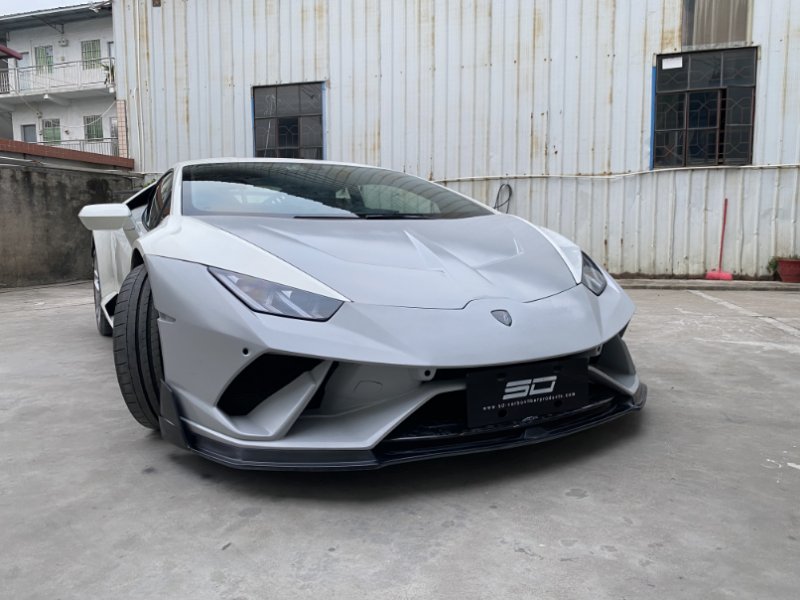 Lamborghini Huracan Performante 2018 2019 with Aftermarket Parts - Vor Style Front Lip Pre-preg Carbon Fiber / FRP from Aero Republic