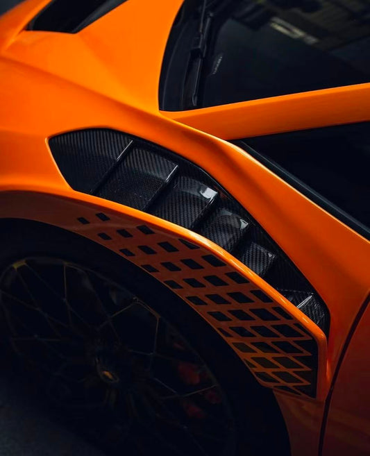 Lamborghini Huracan STO 2021 2022 2023 2024 with Aftermarket Parts - 1:1 Clamshell Replacement Front Bumper Hood Pre-preg Carbon Fiber / FRP from Aero Republic