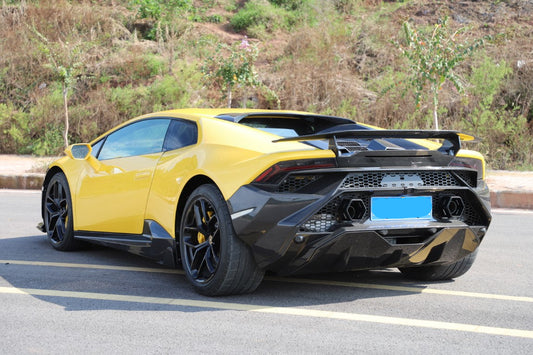 Lamborghini Huracan Tecnica Performante Evo 2015 2016 2017 2018 2019 2020 2021 2022 2023 2024 with Aftermarket Parts - Tecnica Style Rear Bumper & Diffuser Dry Pre-preg Carbon Fiber from Aero Republic