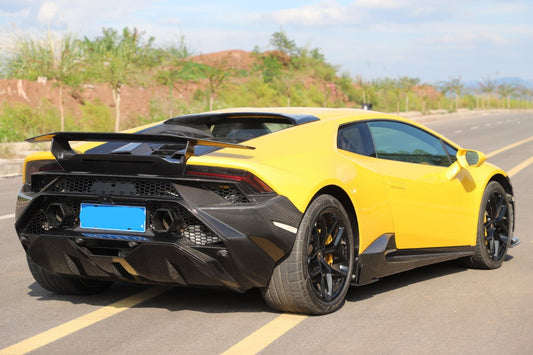 Lamborghini Huracan Tecnica Performante Evo 2015 2016 2017 2018 2019 2020 2021 2022 2023 2024 with Aftermarket Parts - Tecnica Style Rear Bumper & Diffuser Dry Pre-preg Carbon Fiber from Aero Republic