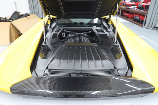 Lamborghini Huracan Tecnica Performante Evo LP610 LP580 2015 2016 2017 2018 2019 2020 2021 2022 2023 2024 with Aftermarket Parts - Engine Bay Panels Dry Pre-preg Carbon Fiber from Aero Republic