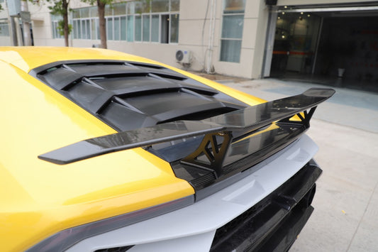 Lamborghini Huracan Tecnica Performante Evo LP610 LP580 2015 2016 2017 2018 2019 2020 2021 2022 2023 2024 with Aftermarket Parts - Man Style Rear Wing Dry Pre-preg Carbon Fiber from Aero Republic